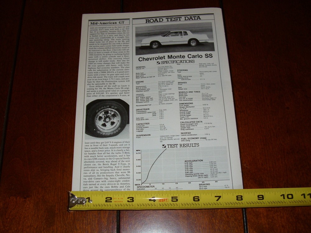 1983 CHEVROLET MONTE CARLO SS - ORIGINAL ARTICLE