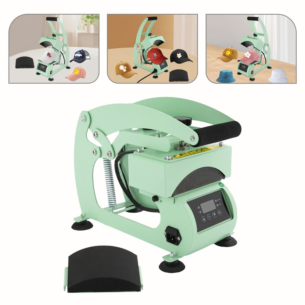 Hat Heat Press Machine with Digital LCD Timer & Temperature Control for Caps~