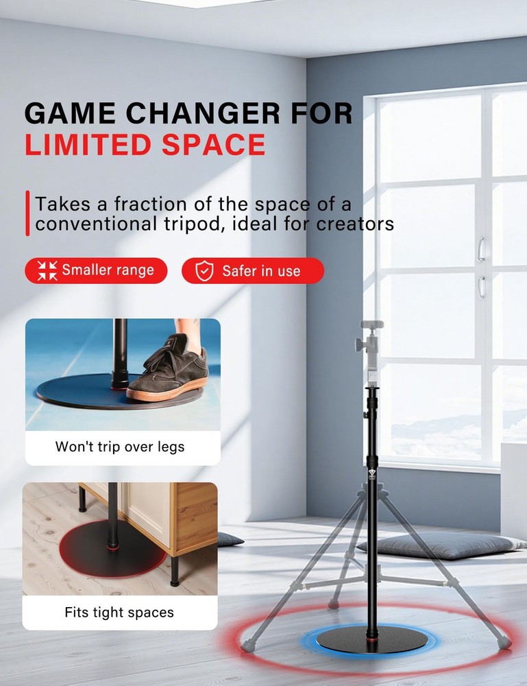 A400 Round Base Monopod, 79'' Photography Light Stand with Flat Base, Aluminu...