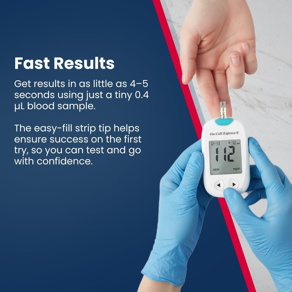 Blood Glucose Test Strips 50 Count No Coding Needed Quick Read Accurate Testing