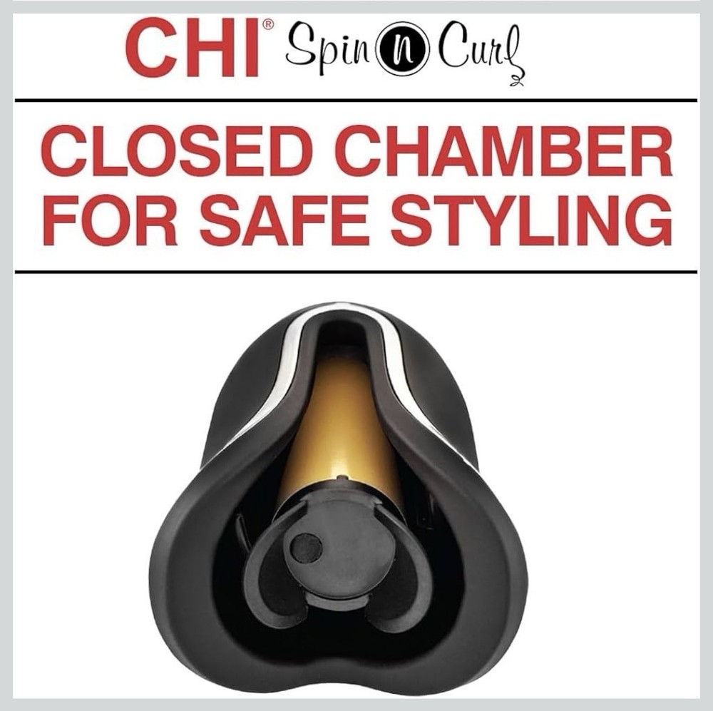 CHI Spin N Curl CA2247 Ceramic 1" Curling Iron Auto Shut-Off Black