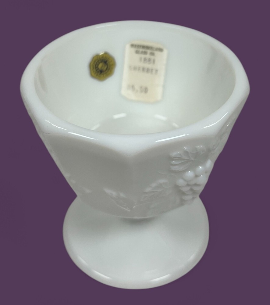 Pair vtg. Westmoreland low footed grape panel sherbets