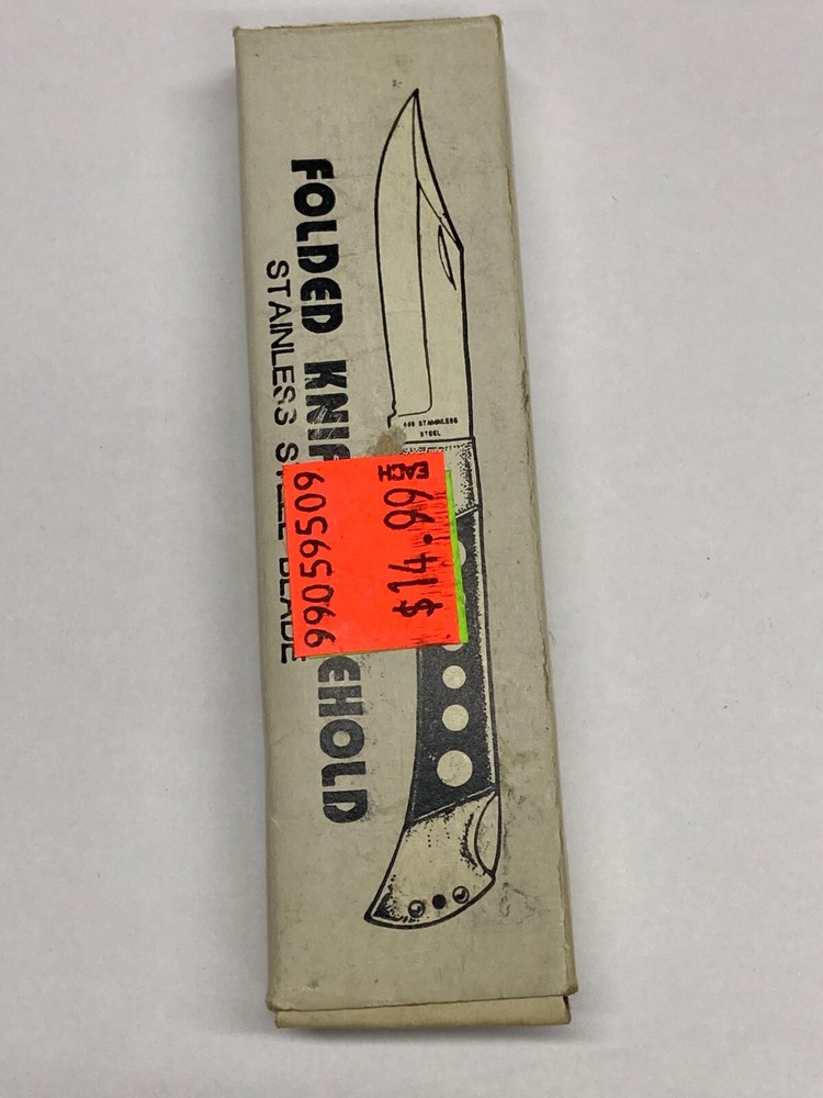 Sleek Black Folding Lockback Knife w/Plain Blade PK9516BK