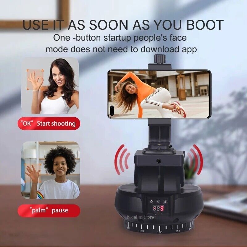 YT-1200 Pro Face AI Tracking Pan Tilt Auto Motorized Panoramic Camera Stabilizer