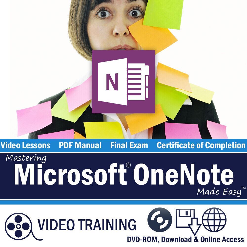 Learn Microsoft ONENOTE 2016 2013 Training Tutorial DVD & Digital Course 5 Hours