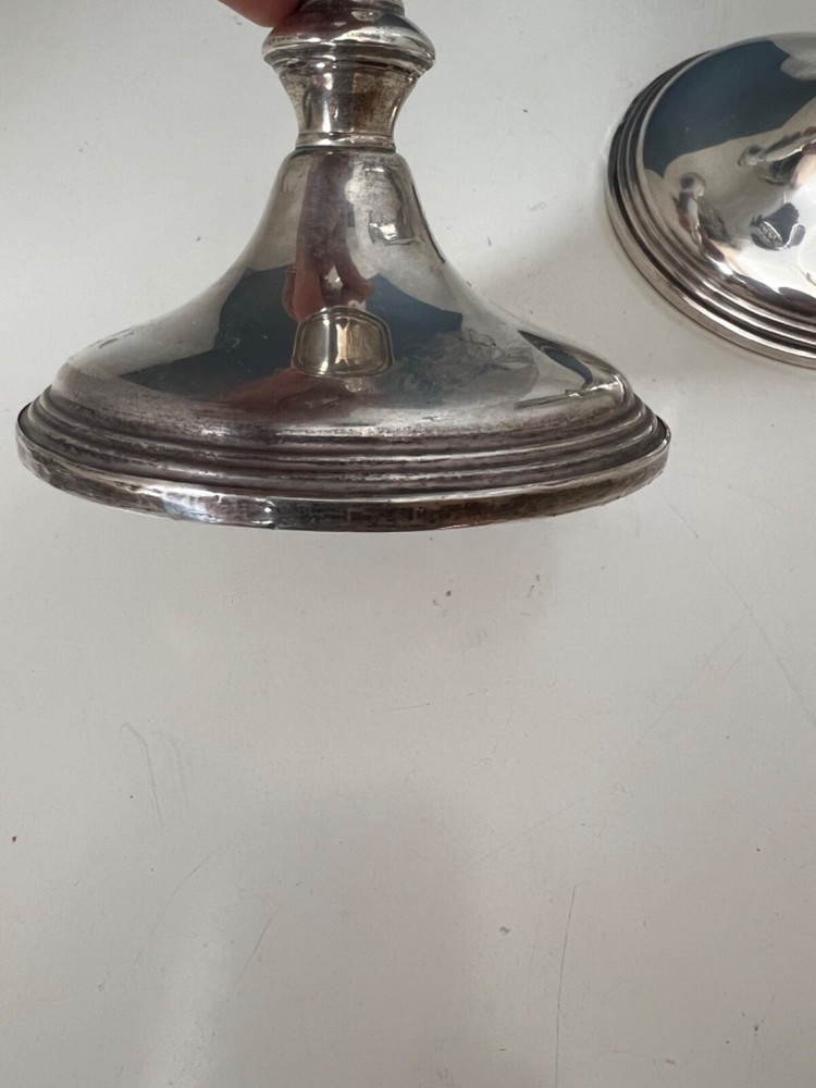 EMPIRE WEIGHTED STERLING NEO CLASSICAL 9.5" TALL CANDLESTICKS