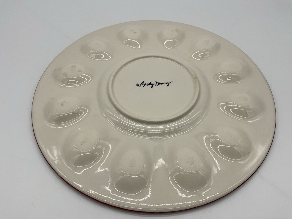 Cocadoodle Deviled Egg Platter by Becky Denny Vintage Serving Ware