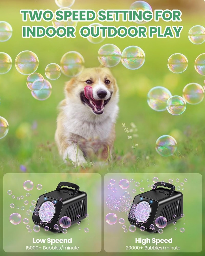 Bubble Machine Automatic Bubble Blower for Kids: Battery Operated Bubble Make...