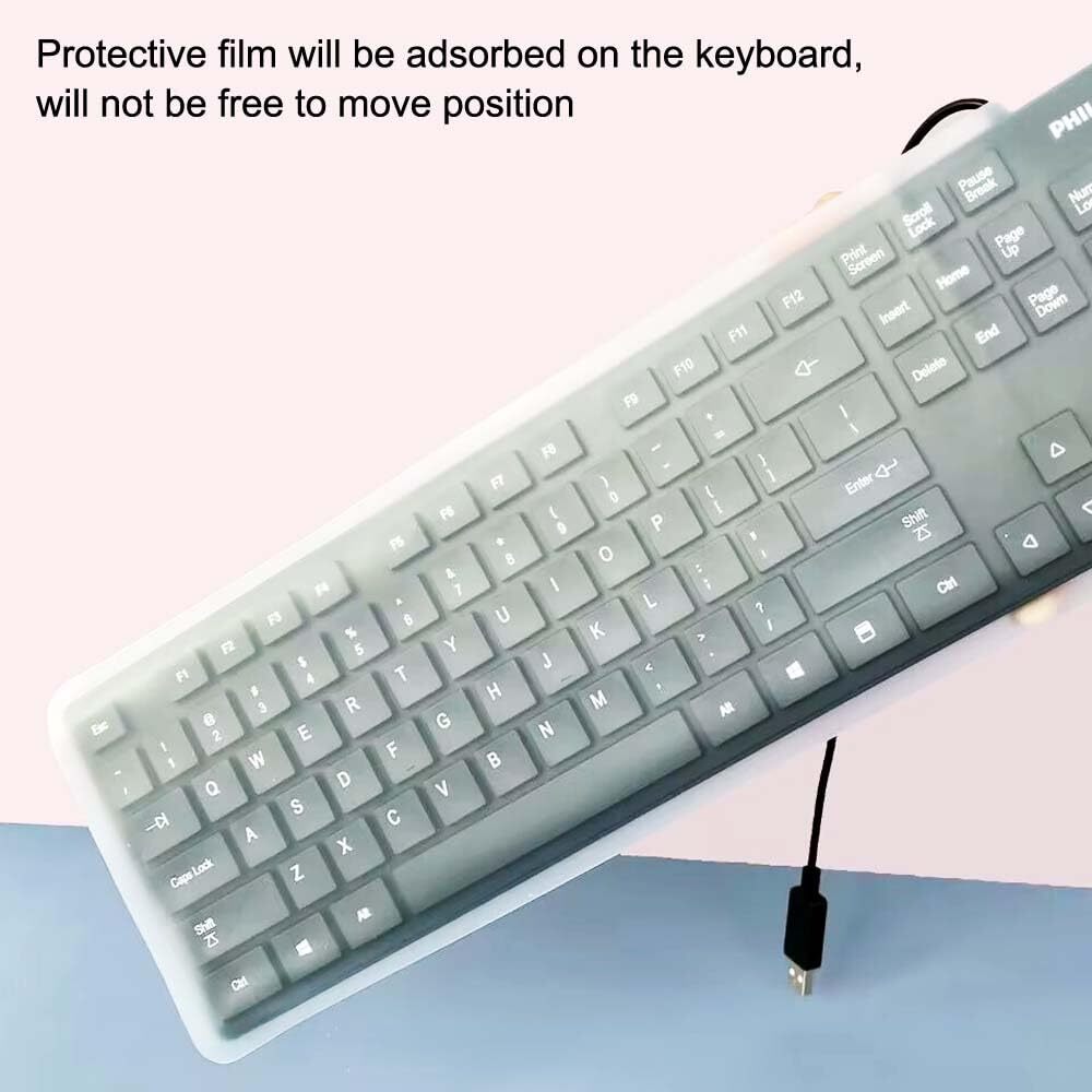Clear Desktop Computer Keyboard Protector Cover for PC 104/107 Keys