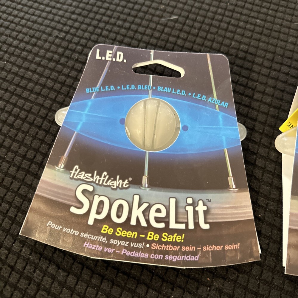 Flashlight Spokelit Safety Bicycle Light Blue LED Glow Or Flash 5" Easy Install