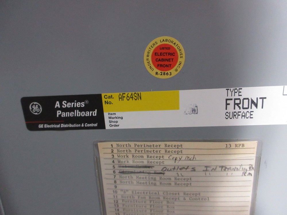 GE Breaker Panel Cover AF64SN 64" Surface-Mount Used