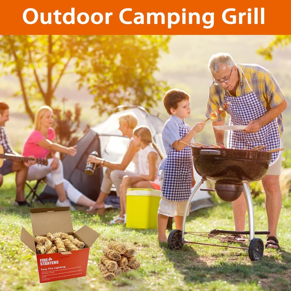 Fire Starter - Natural Fire Starters for Fireplace, Campfires, Chimney, BBQ, ...