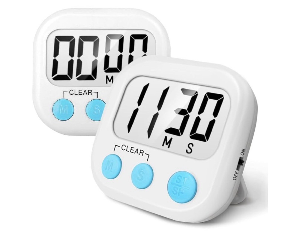 2 Pack Digital Kitchen Timer for Cooking Magnetic Backing Stand