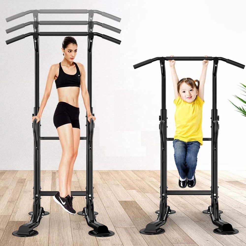 Power Tower Adjustable Height Pull Up & Dip Station Multi-Function Home Strength