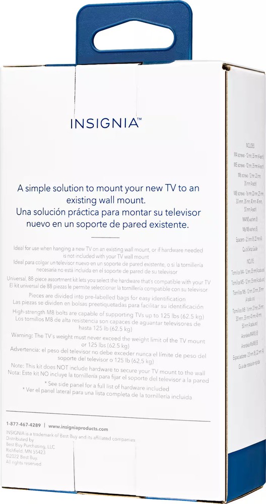 Insignia- TV Wall Mount Hardware Kit - Silver