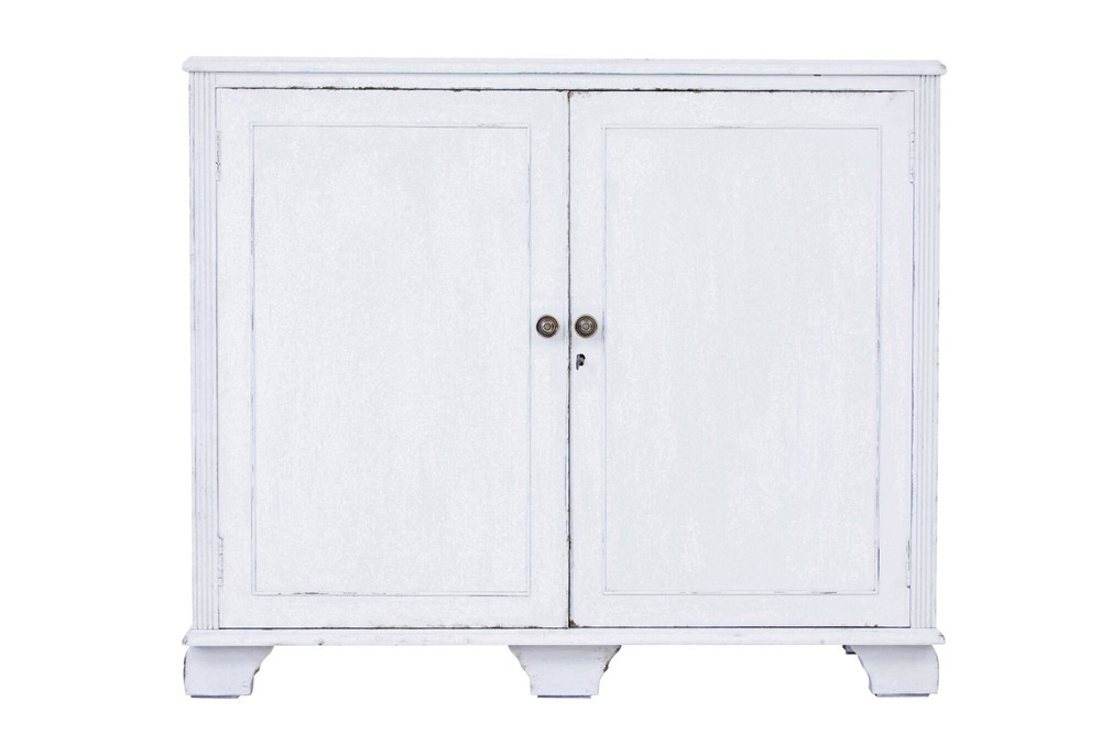 SWEDISH 19TH CENTURY PAINTED PINE CUPBOARD