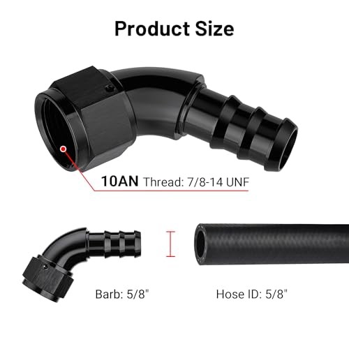Push Lock Fitting One Piece Full Flow Hose End 10AN 60 Degree