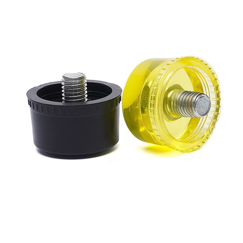 1Pair 40mm Diameter Mallet Hammer Replacement Striking Head Tip, Yellow Black