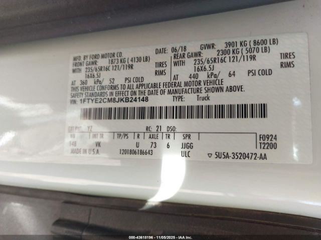 TRANSIT25 2018 Glove Box 4911073