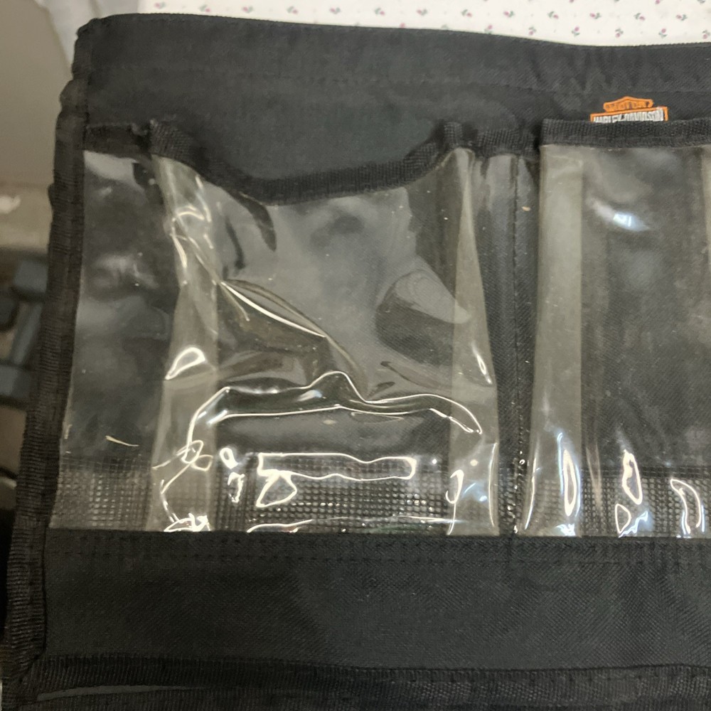Harley Davidson Canvas Plastic Black Clear Tool Accessory Holder 35”