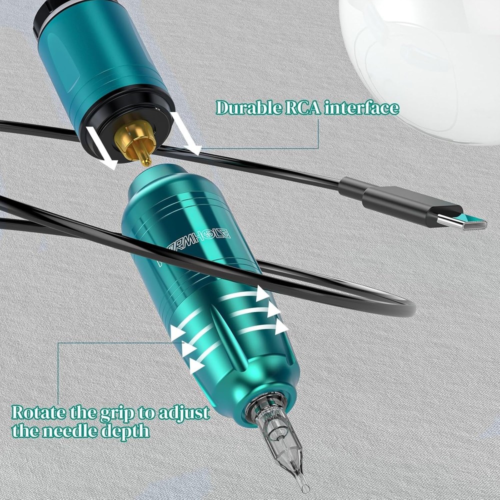 Wireless Tattoo Kit Complete for Beginners Pen Machine with Power Supply Needles