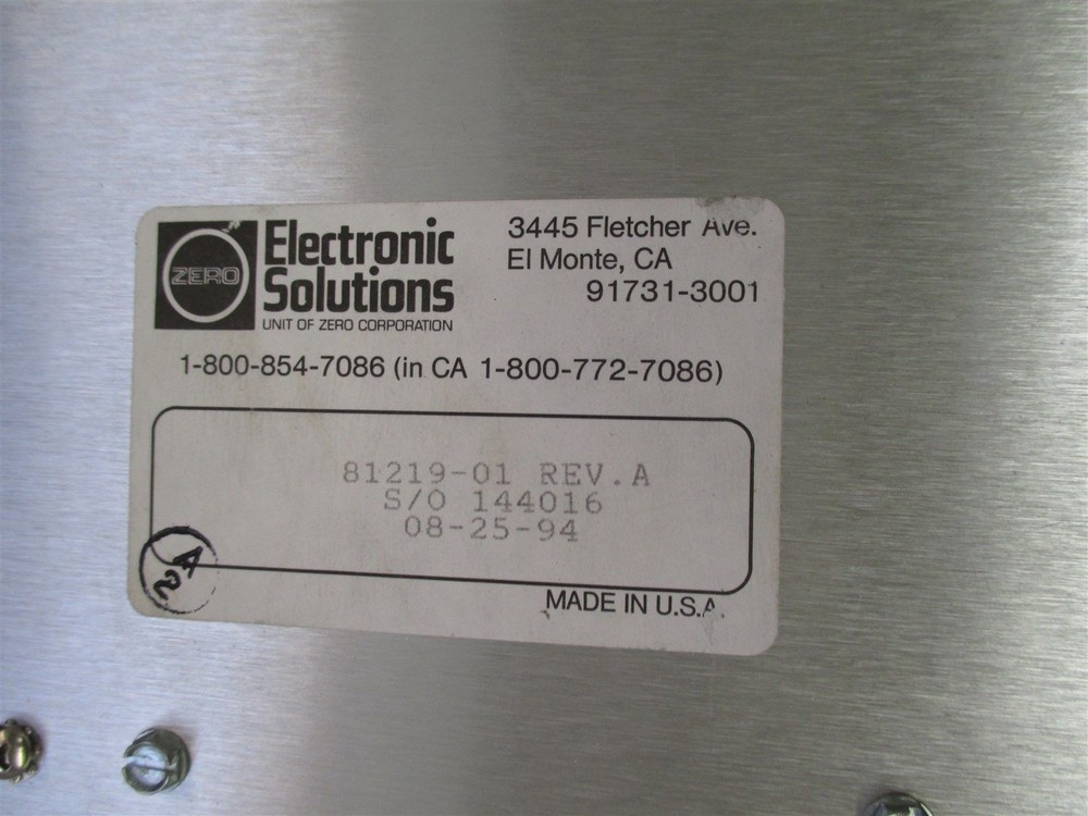 Zero Electronic Solutions 81219-01 Chassis