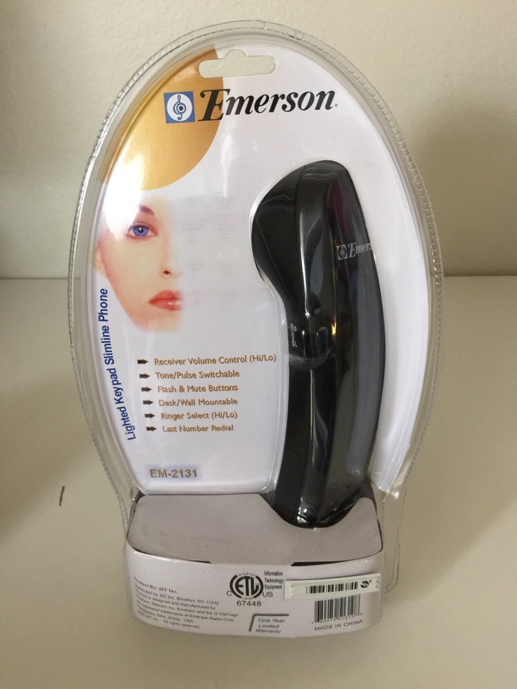Emerson EM-2131 Slimline Phone Black Lighted Keypad