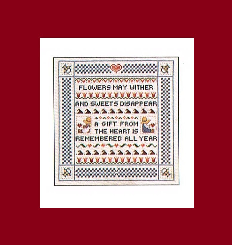 SWEETHEARTS'  SAMPLER   CROSS STITCH PATTERN  ONLY  -  TL  EUV