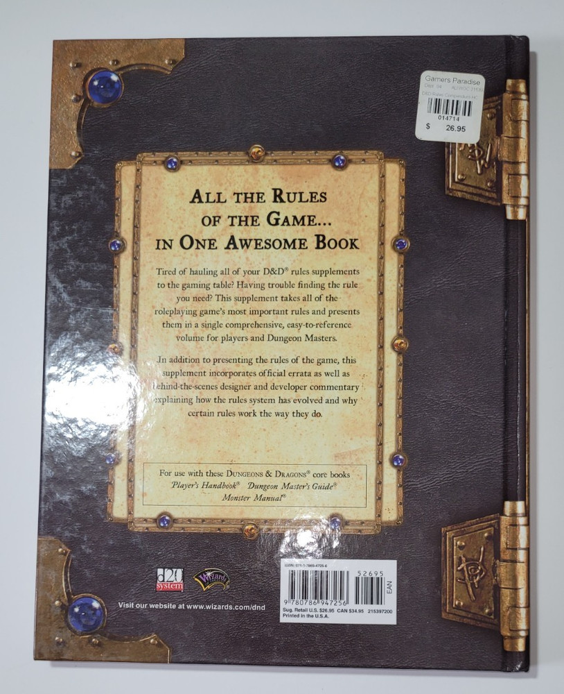 Dungeons Dragons Rules Compendium 3.5 Hardcover