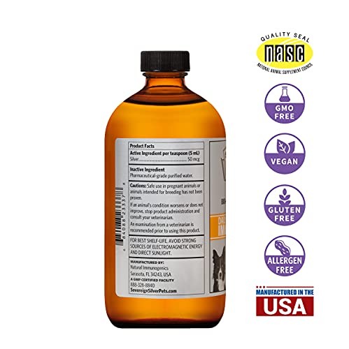 Sovereign Silver Bio-Active Silver Hydrosol for Pets Immune Support, 16 oz.