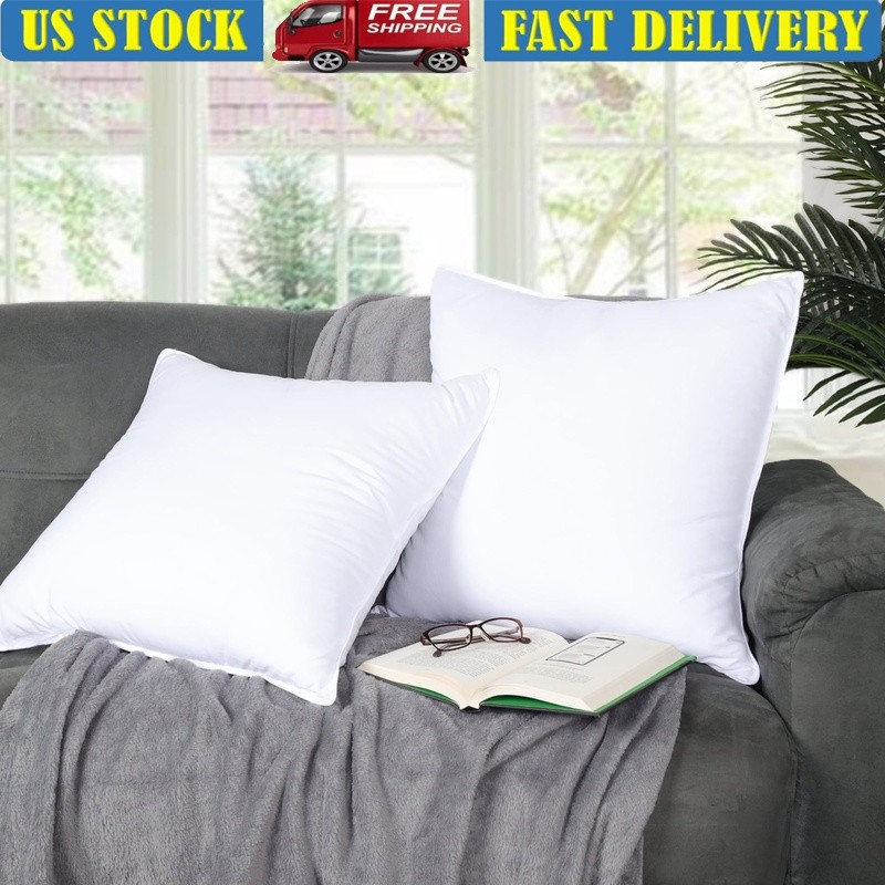 Solid Microfiber Medium Density Pillow Set of 4 Sleep Comfort Head Neck Support