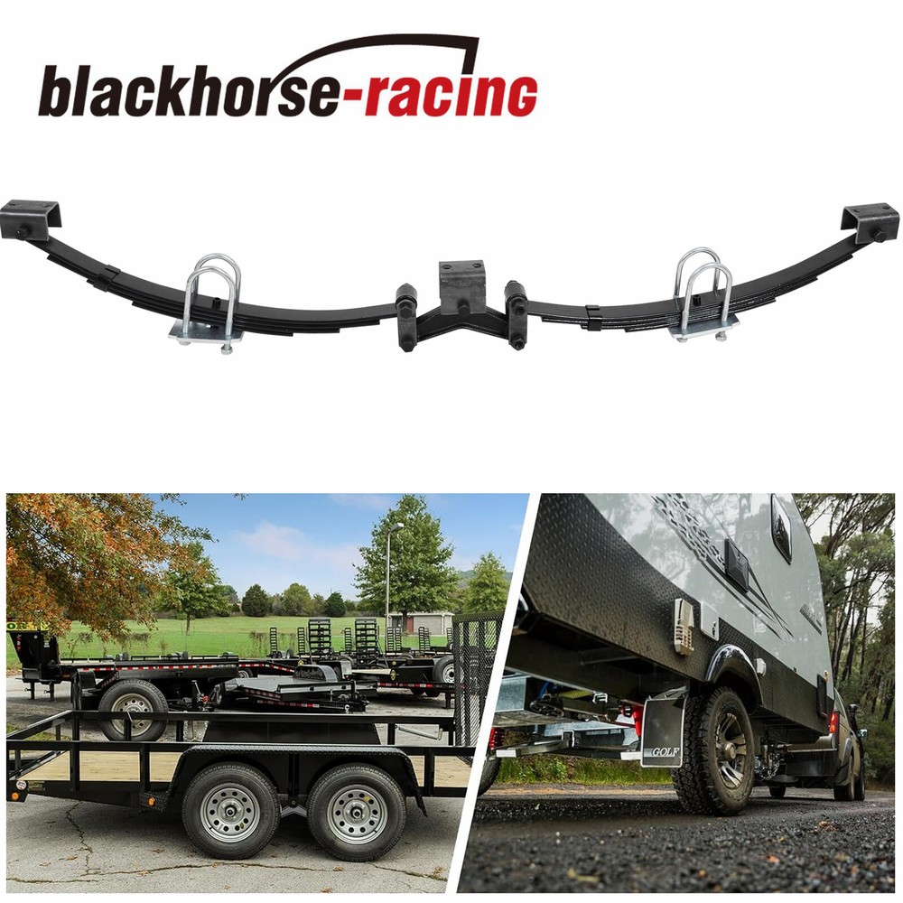 Tandem Trailer Axle Suspension Kit 3500lb 4 Leaf Springs U-bolt & Hanger Kit