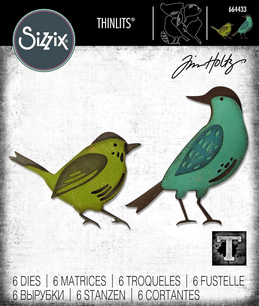 Birds Feathered Friends Sizzix Thinlits Bird Die Set by Tim Holtz 664433 NEW!