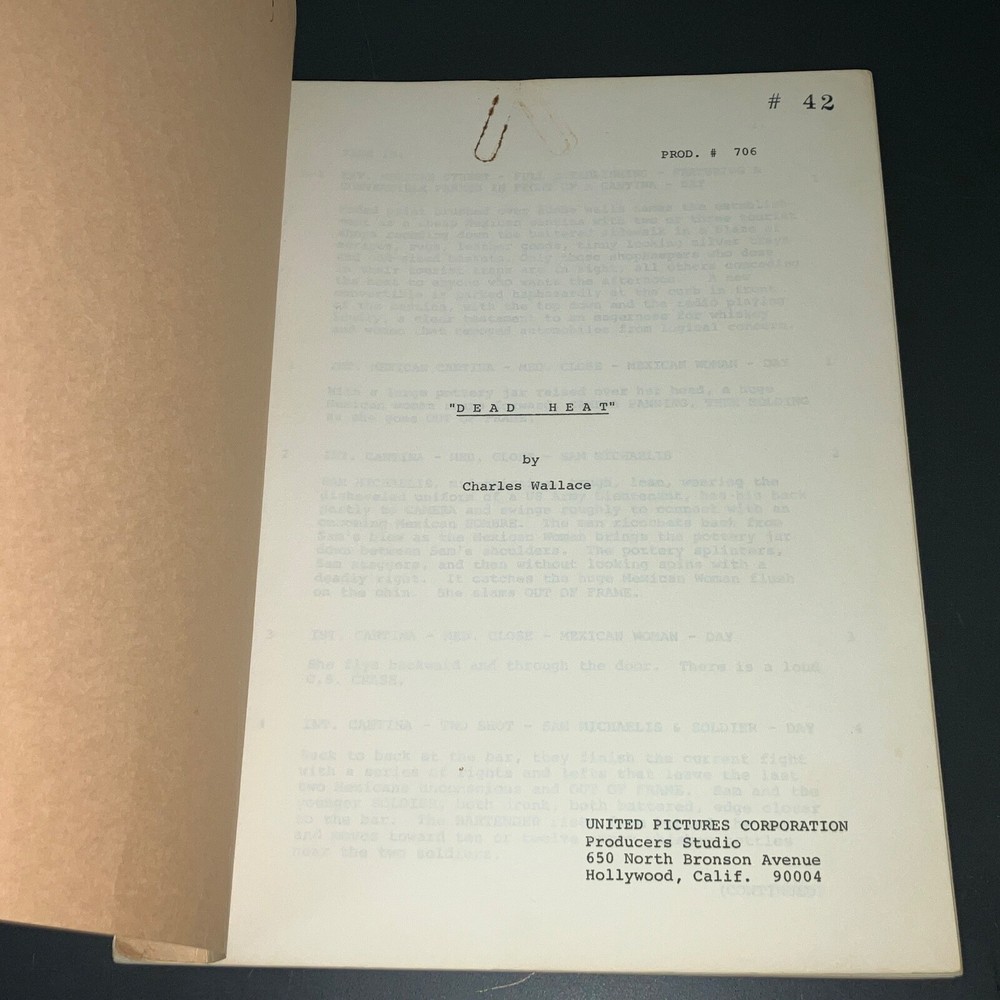 TIGER BY THE TAIL (1970) Low-Budget Action Script 107 W/B Pgs + COA!