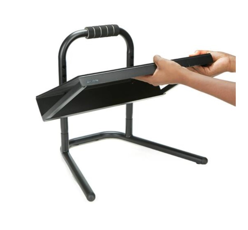 Mindreader Black Ergonomic Height Adjustable Standing Foot Rest Relief Platform