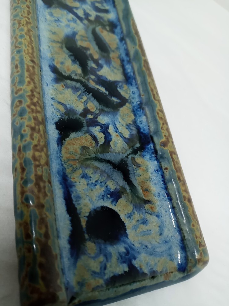 Vtg. Glazed Ceramic Incense Holder . Signed Ray
