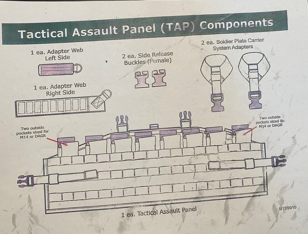 USGI TACTICAL ASSAULT PANEL (TAP) CHEST RIG Complete "NEW"