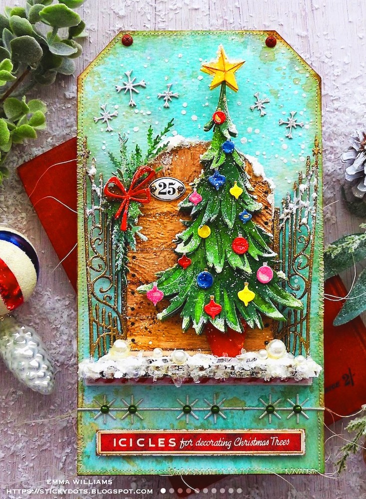 Sizzix Thinlits Colorize Trim a Tree 14pc #666332 Retail $34.99 Tim Holtz NEW