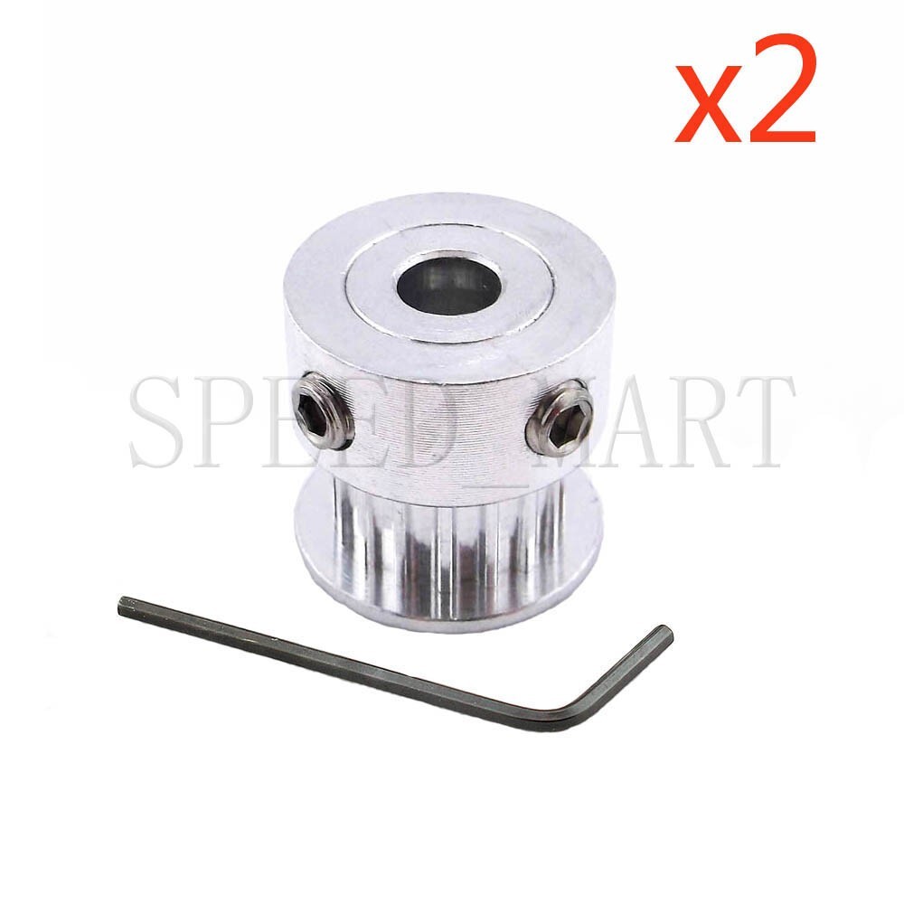 2pcs GT2 Aluminum Timing Pulley 20 Teeth Bore 3mm Teeth Width 7mm for 3D Printer