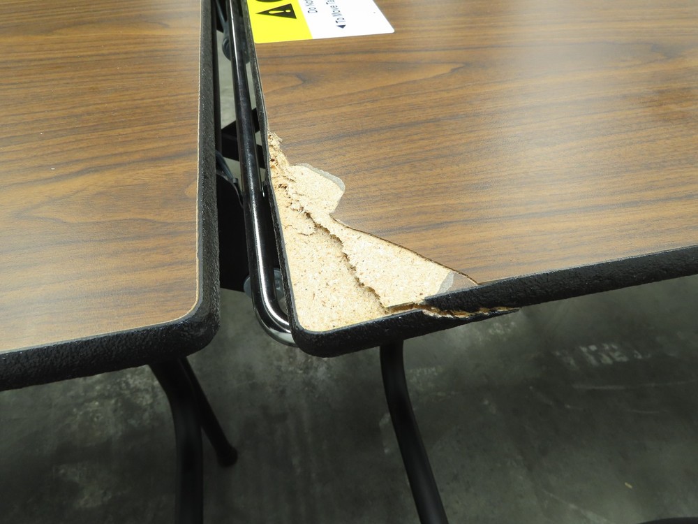 Uline H-9855MAP Mobile Cafeteria Table 12' L 30" W Rectangular 12 Stool Lunch