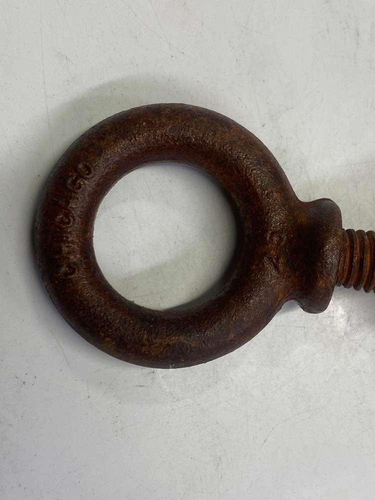 Rusty Crusty 2" outer diameter 1-3/16" hole SHOULDER EYE BOLT with 1/2" C nut
