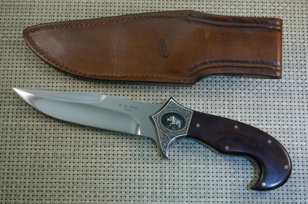 WW WOOD ENGRAVED CHUTE KNIFE