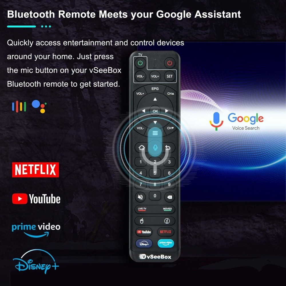 Genuine vSeeBox V2 Pro Bluetooth & Voice Control Replacement Remote Control OEM