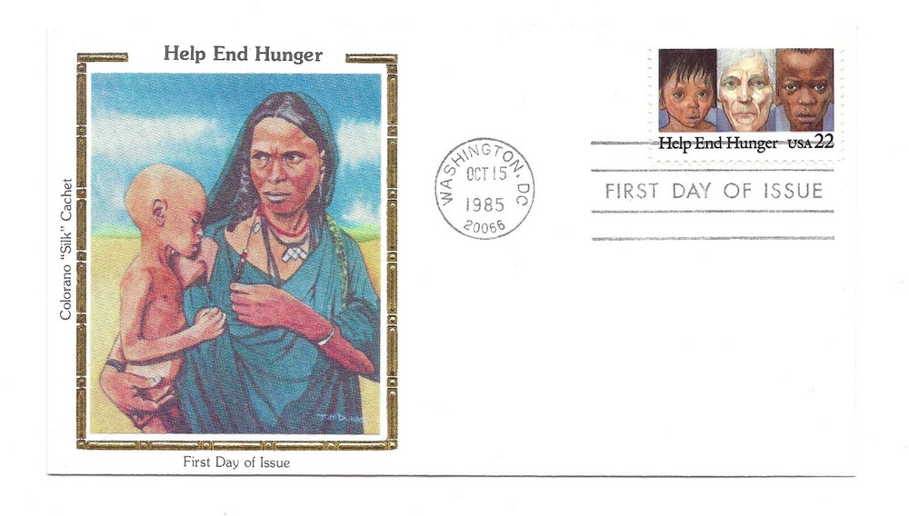 2164 Help End Hunger Colorano "Silk" Cachet FDC