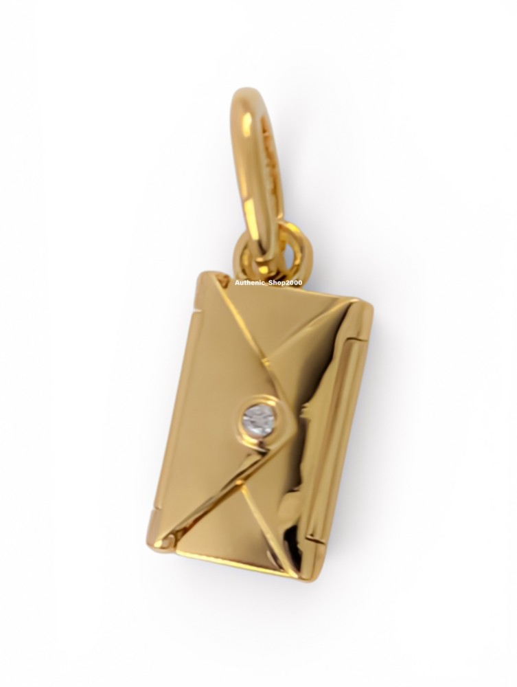 New 100% Authentic PANDORA Gold Engravable Open Envelope Dangle Charm 764421C01