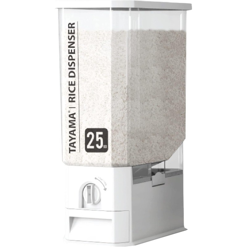 55 lbs. Capacity Rice Dispenser Grain Storage Container,White