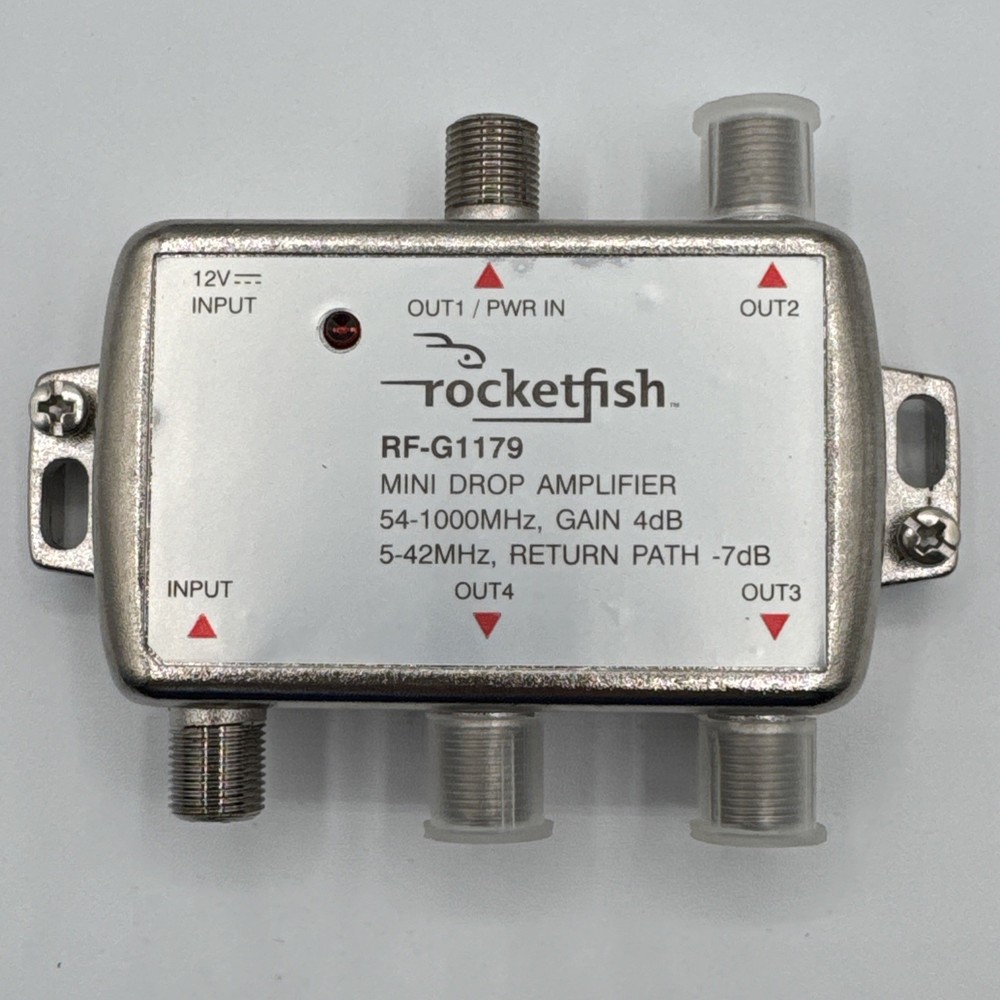 Rocketfish Coaxial Connection Cable Amplifier 1-Input / 4-Output RF-G1179