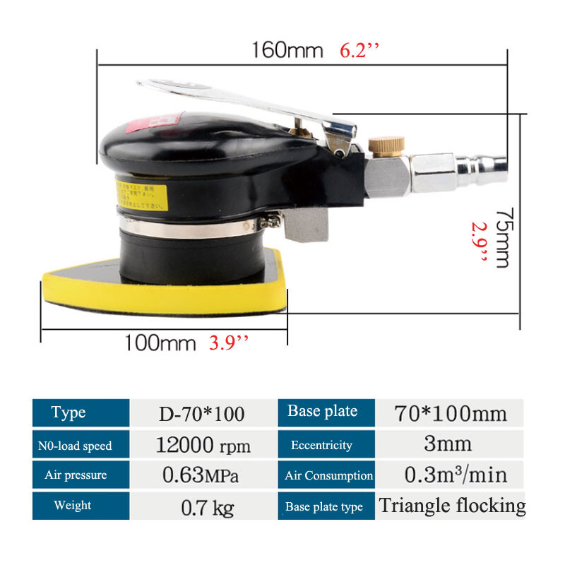 Pneumatic Grinding Tool Handheld Square & Triangular Air Sander Polisher Machine
