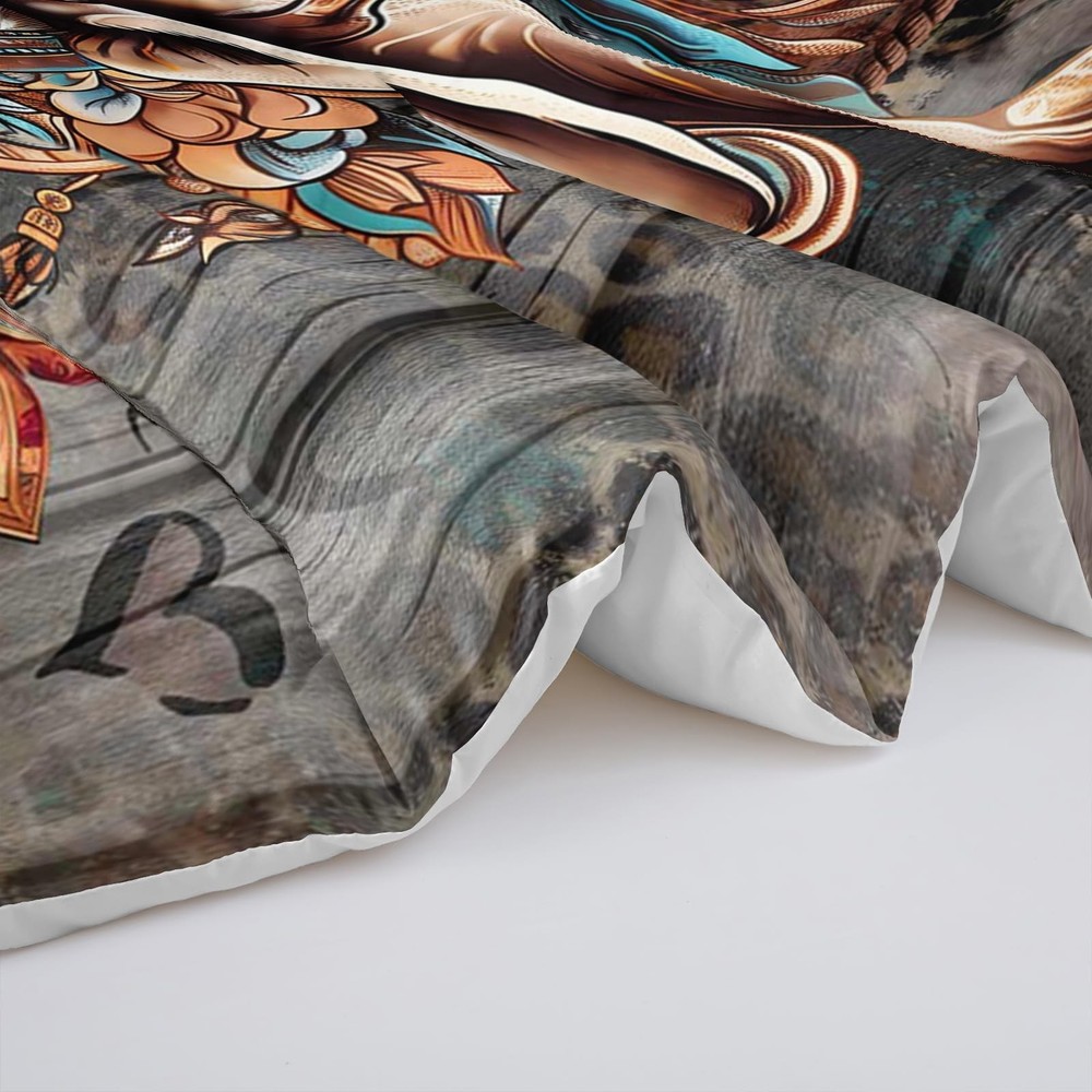 Western Boho Bedding Set Queen Size, Southwestern Bedding Set, Boho Aztec Com...