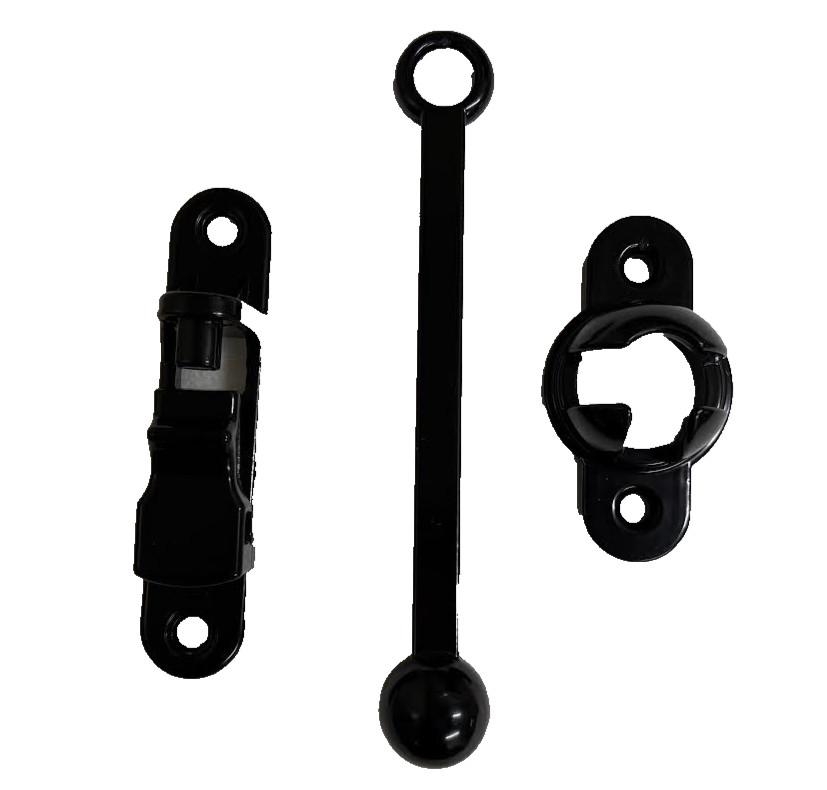 RV Ball Socket Door Holdback 6" Black Power Coated Aluminum Cargo Trailer